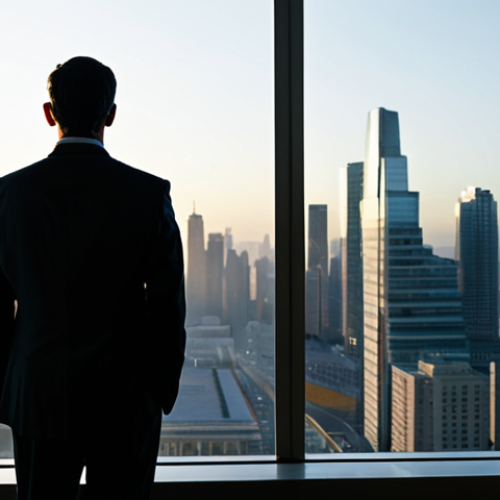 Home 18 A professional individual, fully clothed in a modest business suit, stands thoughtfully by a large window overlooking a calm, contemporary city skyline at dawn. Their expression is serene and contemplative, reflecting on past experiences with wisdom and acceptance. The natural pose and correct proportions ensure perfect anatomy, with well-formed hands gently clasped. The lighting is soft and warm, casting long shadows, symbolizing introspection and clarity. The scene evokes a sense of inner peace and dignified reflection. safe for work, appropriate content, family-friendly, professional dress, high quality, professional photography, cinematic lighting.